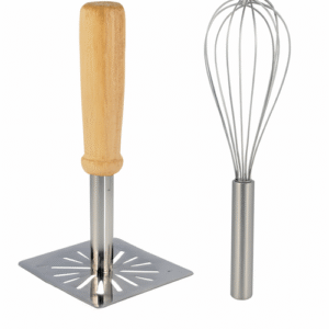 Stainless Steel Whisk & Masher Set – Dual Kitchen Tools