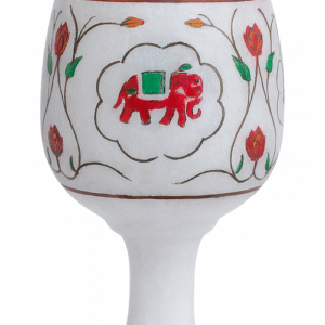 Hand-Painted Elephant Goblet – Marble Look